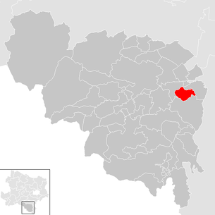 Lage der Gemeinde Seebenstein im Bezirk Neunkirchen (anklickbare Karte)