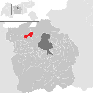 Lage der Gemeinde Seefeld in Tirol im Bezirk Innsbruck Land (anklickbare Karte)
