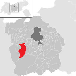 Lage der Gemeinde Sellrain im Bezirk Innsbruck Land (anklickbare Karte)