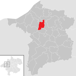Lage der Gemeinde Senftenbach im Bezirk Ried im Innkreis (anklickbare Karte)