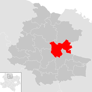 Lage der Gemeinde Sigmundsherberg im Bezirk Horn (anklickbare Karte)