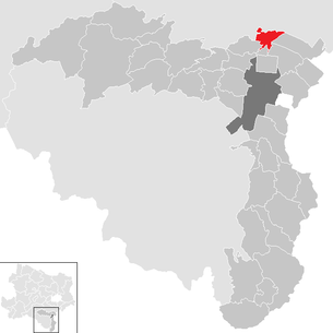 Lage der Gemeinde Sollenau im Bezirk Wiener Neustadt-Land (anklickbare Karte)