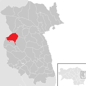 Lage der Gemeinde Sonnhofen im Bezirk Feldbach (anklickbare Karte)