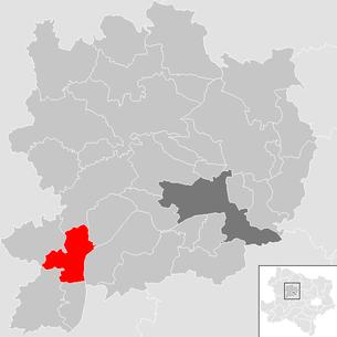 Lage der Gemeinde Spitz (Niederösterreich) im Bezirk Krems-Land (anklickbare Karte)