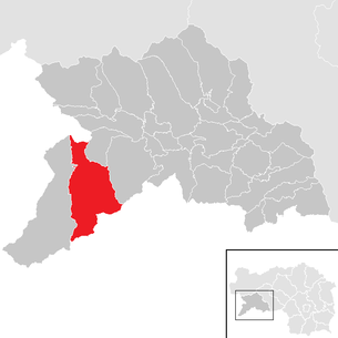 Lage der Gemeinde Stadl an der Mur im Bezirk Murau (anklickbare Karte)