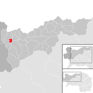Lage der Gemeinde Stainach im Bezirk Liezen (anklickbare Karte)