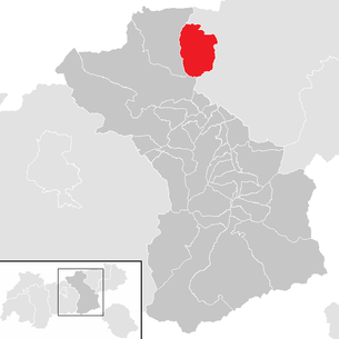 Lage der Gemeinde Steinberg am Rofan im Bezirk Schwaz (anklickbare Karte)
