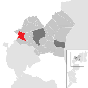 Lage der Gemeinde Steinbrunn im Bezirk Eisenstadt-Umgebung (anklickbare Karte)