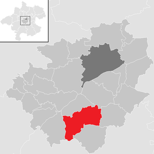 Lage der Gemeinde Steinerkirchen an der Traun im Bezirk Wels-Land (anklickbare Karte)