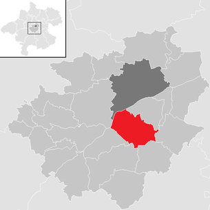 Lage der Gemeinde Steinhaus (Oberösterreich) im Bezirk Wels-Land (anklickbare Karte)