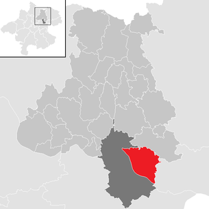Lage der Gemeinde Steyregg im Bezirk Urfahr-Umgebung (anklickbare Karte)