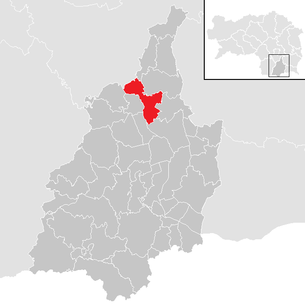 Lage der Gemeinde Stocking im Bezirk Leibnitz (anklickbare Karte)
