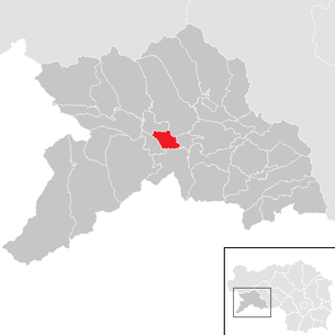 Lage der Gemeinde Stolzalpe im Bezirk Murau (anklickbare Karte)