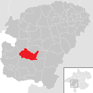 Lage der Gemeinde Straß im Attergau im Bezirk  Vöcklabruck (anklickbare Karte)