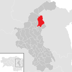 Lage der Gemeinde Strallegg im Bezirk Weiz (anklickbare Karte)