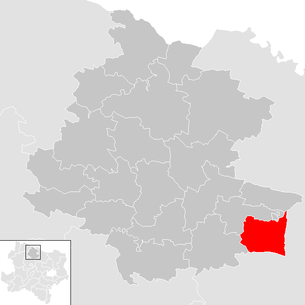 Lage der Gemeinde Straning-Grafenberg im Bezirk Horn (anklickbare Karte)
