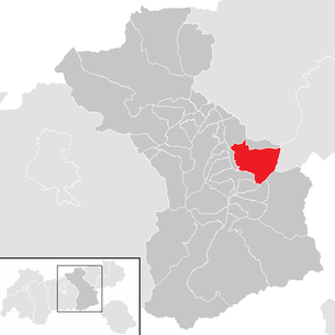 Lage der Gemeinde Stummerberg im Bezirk Schwaz (anklickbare Karte)