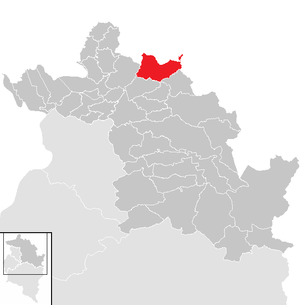 Lage der Gemeinde Sulzberg (Vorarlberg) im Bezirk Bregenz (anklickbare Karte)