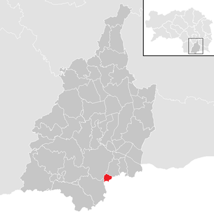 Lage der Gemeinde Sulztal an der Weinstraße im Bezirk Leibnitz (anklickbare Karte)