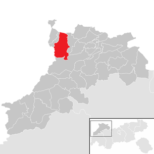 Lage der Gemeinde Tannheim (Tirol) im Bezirk Reutte (anklickbare Karte)