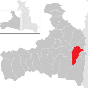 Lage der Gemeinde Taxenbach im Bezirk Zell am See (anklickbare Karte)