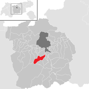 Lage der Gemeinde Telfes im Stubai im Bezirk Innsbruck Land (anklickbare Karte)