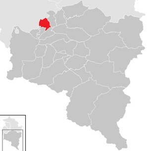 Lage der Gemeinde Thüringerberg im Bezirk Bludenz (anklickbare Karte)