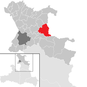 Lage der Gemeinde Thalgau im Bezirk St. Johann im Pongau (anklickbare Karte)
