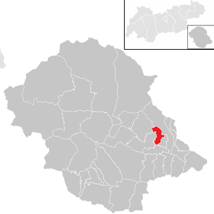 Lage der Gemeinde Thurn im Bezirk Lienz (anklickbare Karte)