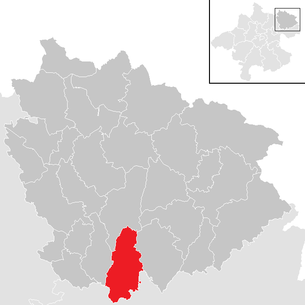 Lage der Gemeinde Tragwein im Bezirk Freistadt (anklickbare Karte)