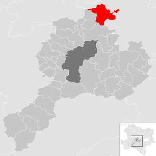 Lage der Gemeinde Traismauer im Bezirk Sankt Pölten-Land (anklickbare Karte)