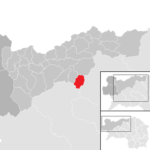 Lage der Gemeinde Treglwang im Bezirk Liezen (anklickbare Karte)