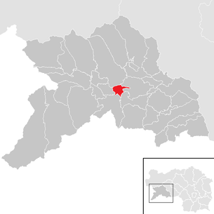 Lage der Gemeinde Triebendorf im Bezirk Murau (anklickbare Karte)
