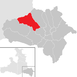 Lage der Gemeinde Tweng im Bezirk Hallein (anklickbare Karte)