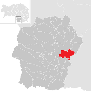 Lage der Gemeinde Unterbergla im Bezirk Deutschlandsberg (anklickbare Karte)