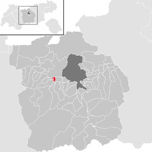 Lage der Gemeinde Unterperfuss im Bezirk Innsbruck Land (anklickbare Karte)