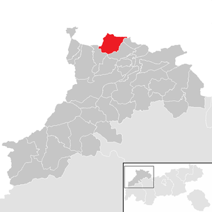 Lage der Gemeinde Vils (Stadt) im Bezirk Reutte (anklickbare Karte)