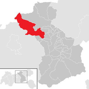 Lage der Gemeinde Vomp im Bezirk Schwaz (anklickbare Karte)