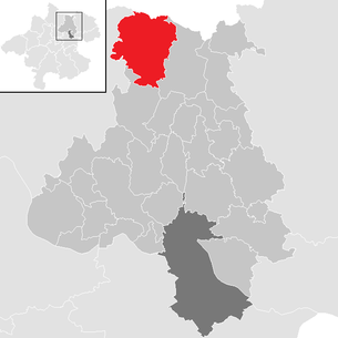 Lage der Gemeinde Vorderweißenbach im Bezirk Urfahr-Umgebung (anklickbare Karte)