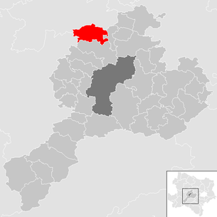 Lage der Gemeinde Wölbling im Bezirk Sankt Pölten-Land (anklickbare Karte)