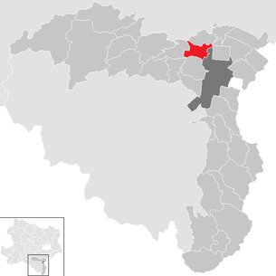 Lage der Gemeinde Wöllersdorf-Steinabrückl im Bezirk Wiener Neustadt-Land (anklickbare Karte)