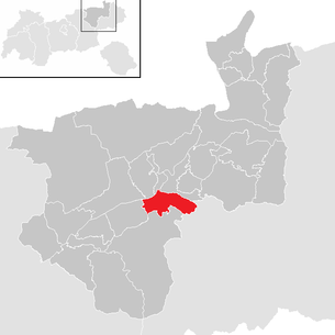 Lage der Gemeinde Wörgl im Bezirk Kufstein (anklickbare Karte)