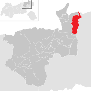 Lage der Gemeinde Walchsee im Bezirk Kufstein (anklickbare Karte)