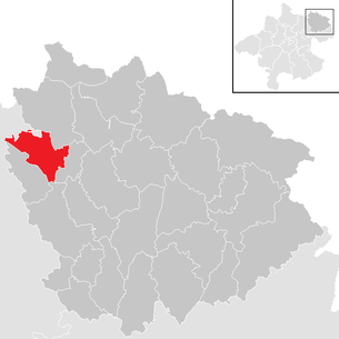 Lage der Gemeinde Waldburg (Oberösterreich) im Bezirk Freistadt (anklickbare Karte)