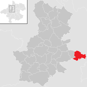 Lage der Gemeinde Wallern an der Trattnach im Bezirk Grieskirchen (anklickbare Karte)