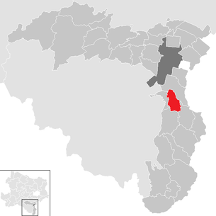 Lage der Gemeinde Walpersbach im Bezirk Wiener Neustadt-Land (anklickbare Karte)