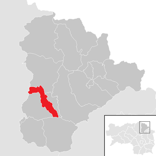 Lage der Gemeinde Wartberg im Mürztal im Bezirk Mürzzuschlag (anklickbare Karte)