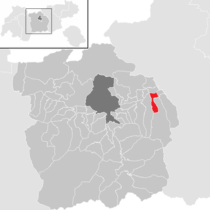 Lage der Gemeinde Wattens im Bezirk Innsbruck Land (anklickbare Karte)