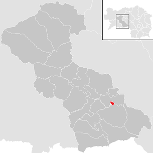 Lage der Gemeinde Weißkirchen in Steiermark im Bezirk Judenburg (anklickbare Karte)