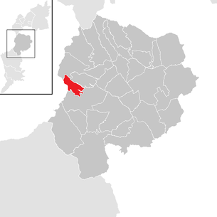 Lage der Gemeinde Weingraben im Bezirk Oberpullendorf (anklickbare Karte)